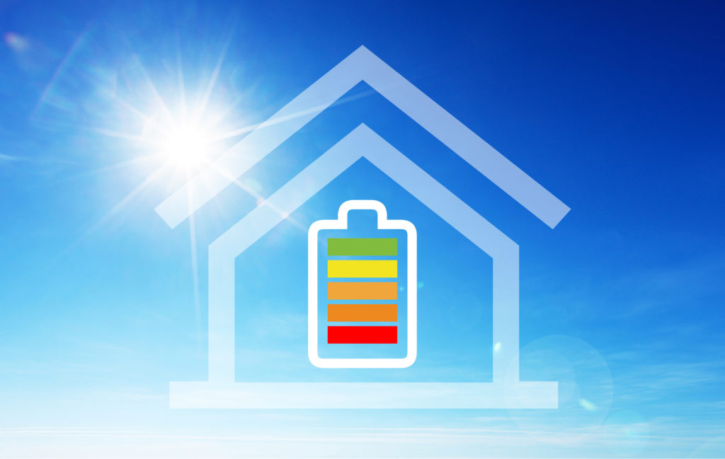 A solar battery stores sustainable energy to continuously power your home day and night.