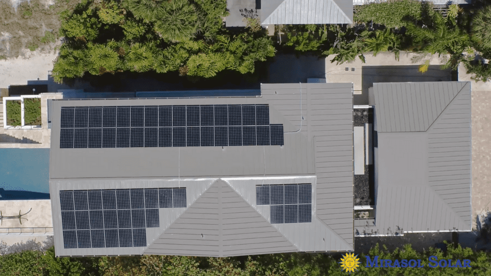 Top view of 21.6 kW solar installation in Anna Maria, FL