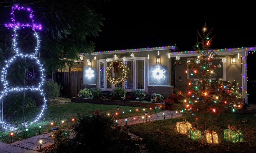Xmas House WIth Lights