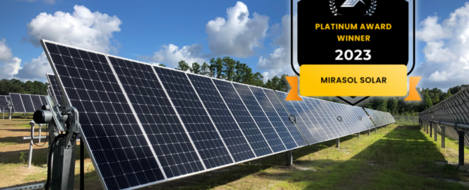 Mirasol Solar Panels With Award Badge