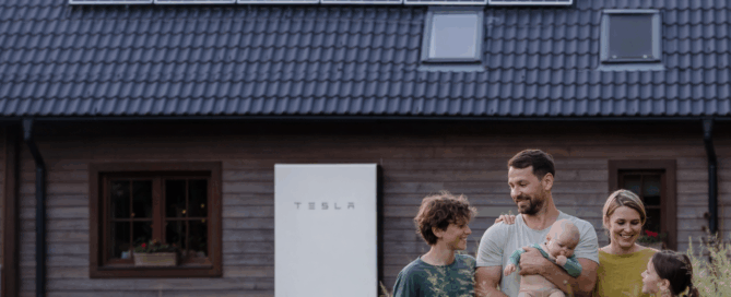 Mirasol Solar Florida home with rooftop solar panels and Tesla Powerwall battery backup, showcasing solar plus storage for family energy security